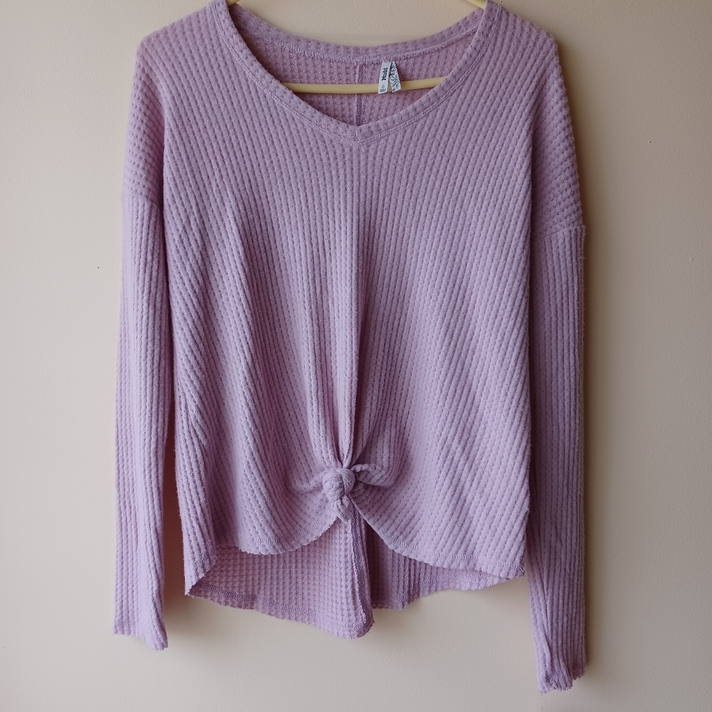 NWT Mudd Lilac Soft Pink Waffle Knit Long Sleeved Shirt